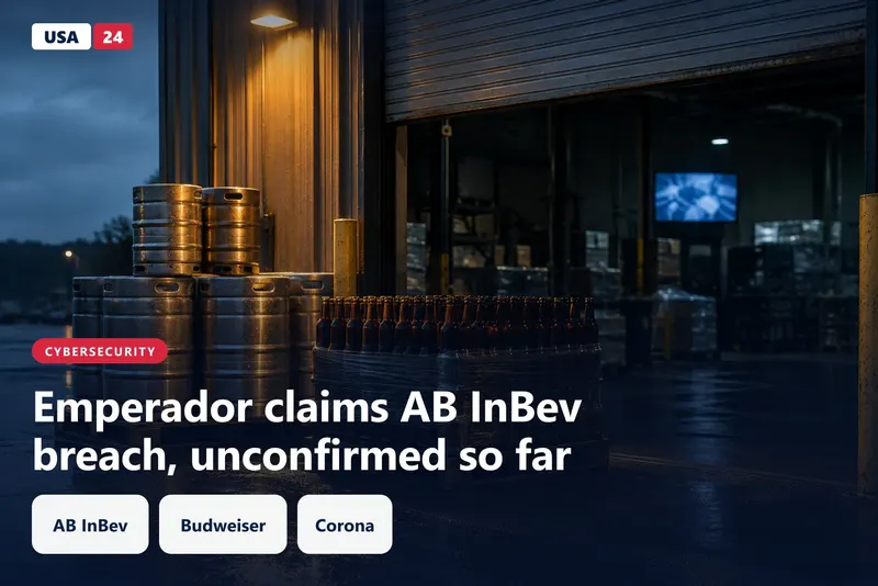 Dim loading dock at dusk with stacked kegs, unlabeled amber bottles and a padlocked shutter half open.