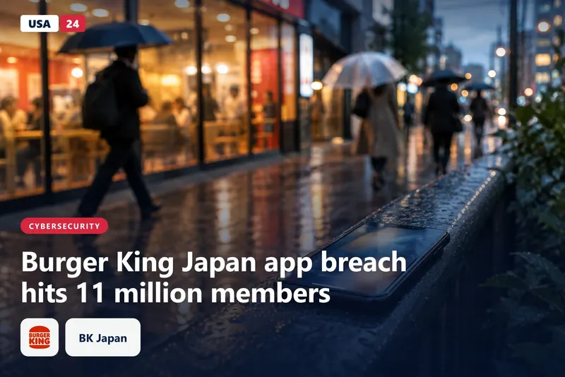 Smartphone lying face up on a wet railing at dusk on a Tokyo street, with blurred umbrellas and restaurant windows behind it