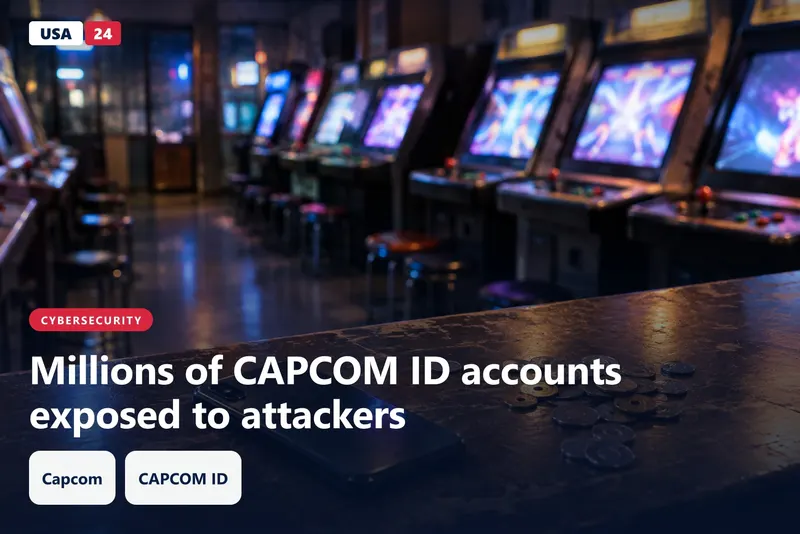 Empty arcade at night with glowing fighting-game cabinets and a phone lying face-down on a wooden counter.