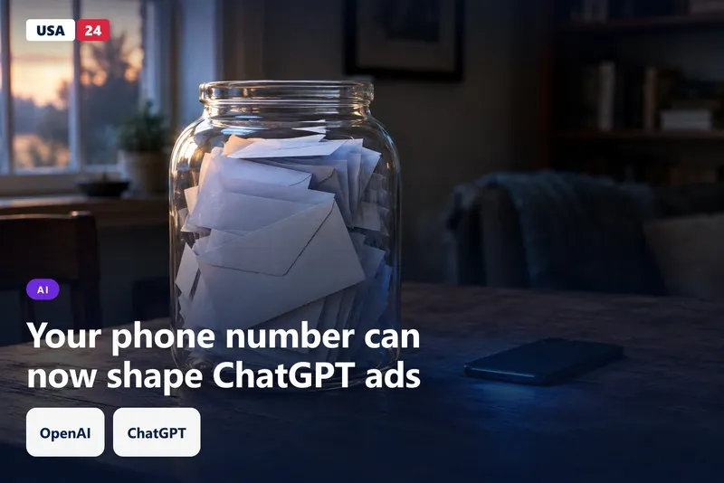 Sealed blank envelopes fill a glass jar on a wooden table, with a phone's blue glow out of focus behind them.