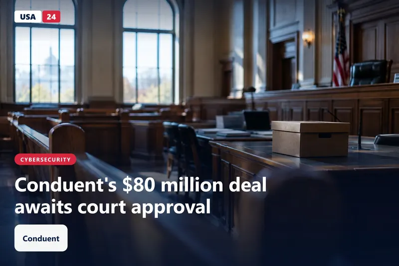 Empty federal courtroom with morning light across oak benches and a closed case box on the counsel table