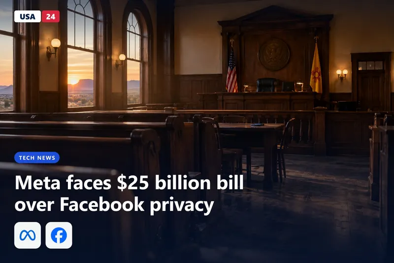 Empty wooden courtroom at dusk with a phone face down on a defense table and amber light through tall windows.