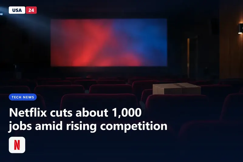 Empty screening room with red velvet seats, a lone cardboard box on one seat, and a glowing blank screen in the dark