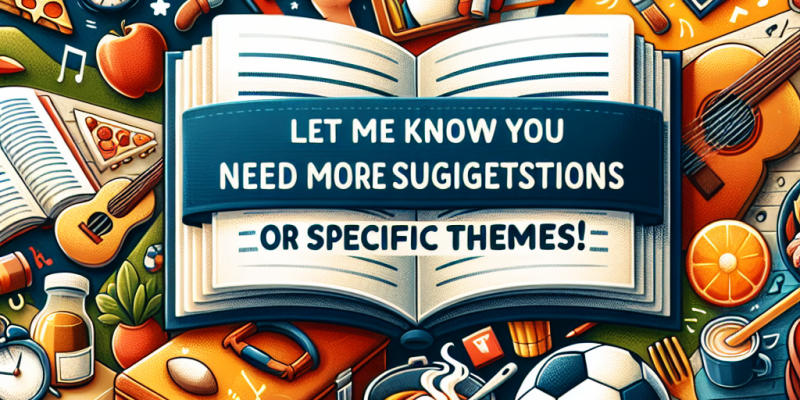 Let me know if you need more suggestions or specific themes!